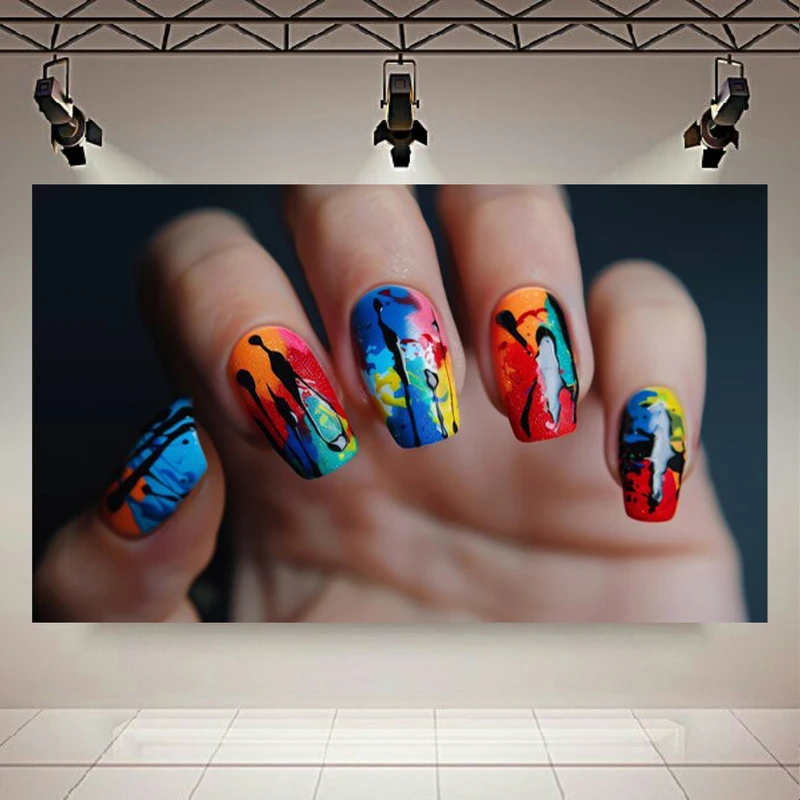 پوستر طرح لاک دیزاین ناخن رنگی مدل اسپلتر کد AR303467