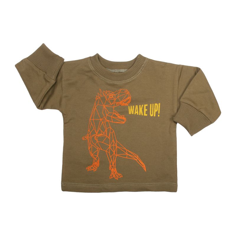 ست تی شرت و شلوار نوزادی آدمک مدل دایناسور کد 117661 رنگ زیتونی -  - 7