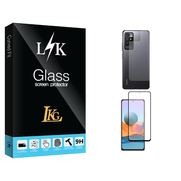محافظ صفحه نمایش شیشه ای ال کا جی مدل LK Pro مناسب برای گوشی موبایل شیائومی Redmi Note 11 4G به همراه محافظ پشت گوشی