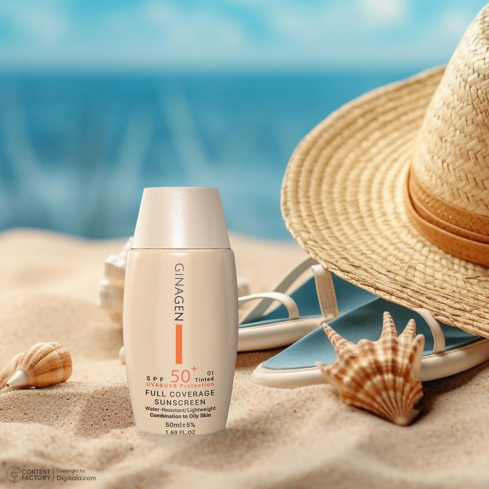 کرم ضد آفتاب رنگی ژیناژن، SPF 50، مدل 01، ‌مناسب پوست‌های چرب و مختلط با تنالیته روشن و حجم 50 میلی‌لیتر، ضد آب، محافظت‌کننده در برابر اشعه‌های UVA و UVB، ضد چروک، ضد لک و پیری، دارای فرمولاسیون مواد و املاح معدنی، با ماندگاری 2 ساعته -  - 2