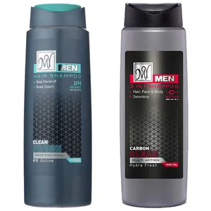 شامپو سر، صورت و بدن مای مدل Carbon Clean حجم 400 میلی لیتر به همراه شامپو ضد شوره مای مدل Clean Fresh