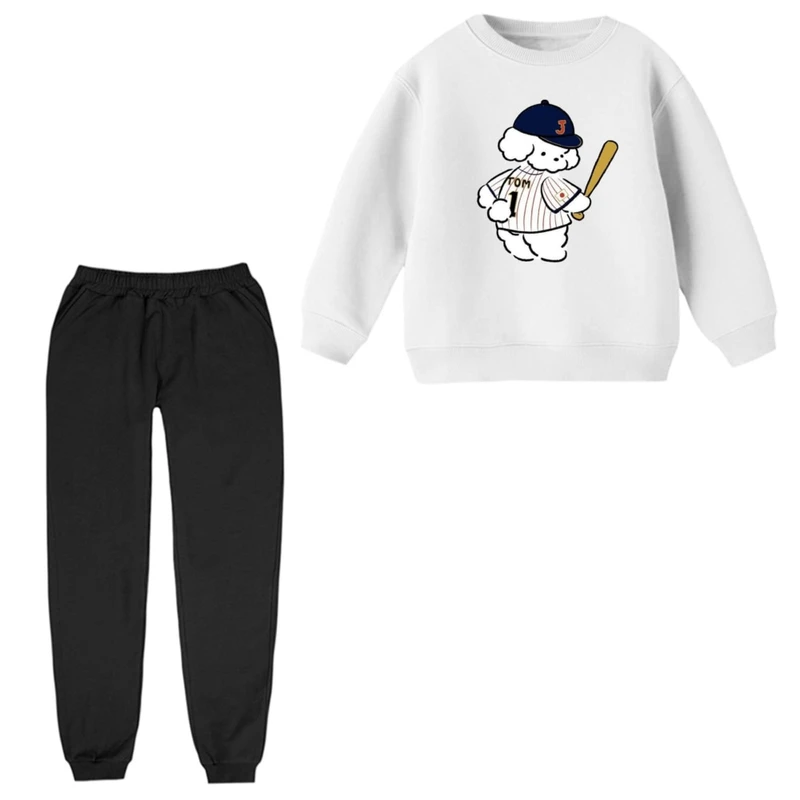 ست سویشرت و شلوار راحتی بچگانه مدل سگ بیسبال 