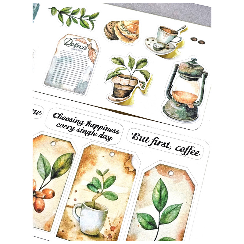 برچسب کاترینکا طرح برش خورده بولت ژورنال و اسکرپ بوک مدل Coffee Time بسته 56 عددی