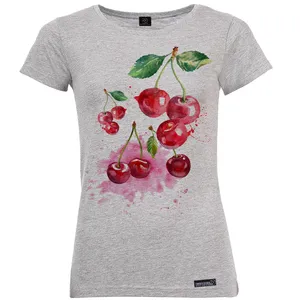 تی شرت آستین کوتاه زنانه 27 مدل Red Cherries کد MH957