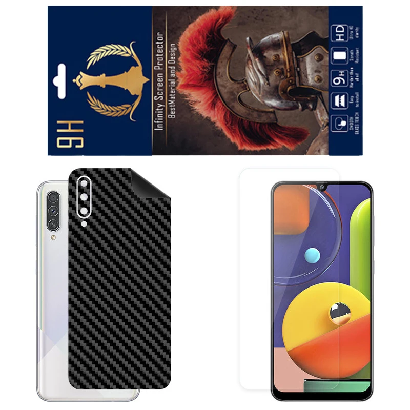 برچسب پوششی اینفینیتی مدل FC مناسب برای گوشی موبایل سامسونگ Galaxy A50s به همراه محافظ صفحه نمایش