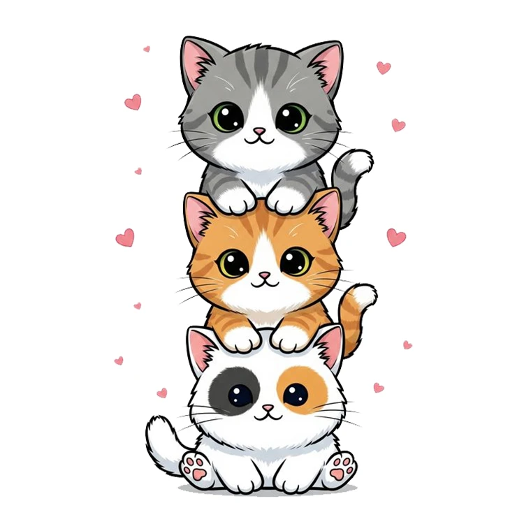 استیکر پارچه و لباس پاد آفرین مدل گربه کیوت فانتزی بامزه کد S2688