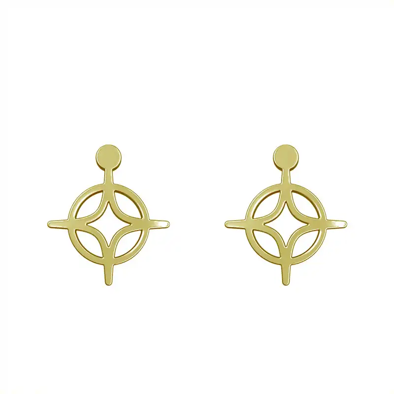 گوشواره طلا 18 عیار زنانه مدوپد مدل ستاره کد GA1-15461