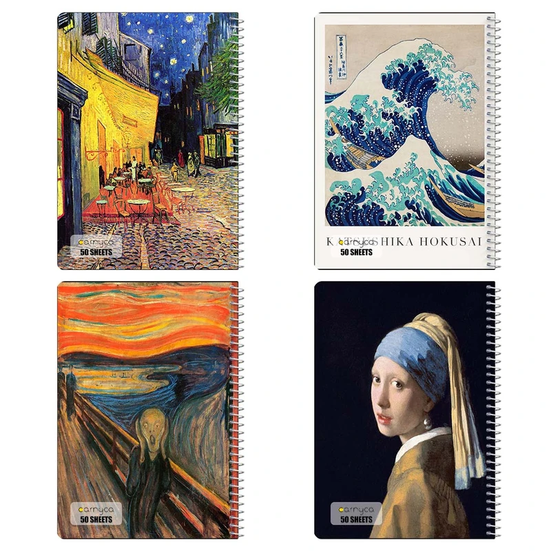 دفتر نقاشي 50 برگ کارنيکا طرح نقاشی‌های معروف Famous Paintings کد 13465 مجموعه 4 عددی