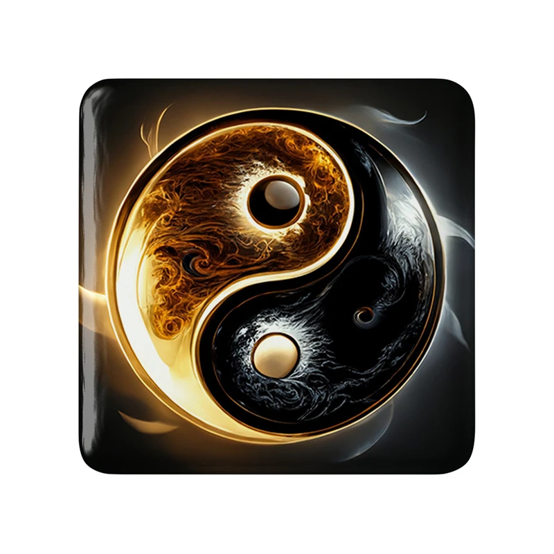 مگنت خندالو طرح یین و یانگ مدل مربعی کد 30520