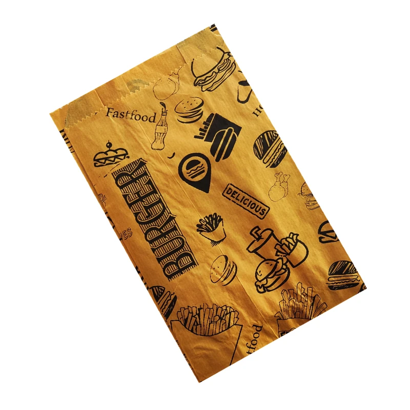 پاکت همبرگر مدل kraft کاغذی بسته 100 عددی