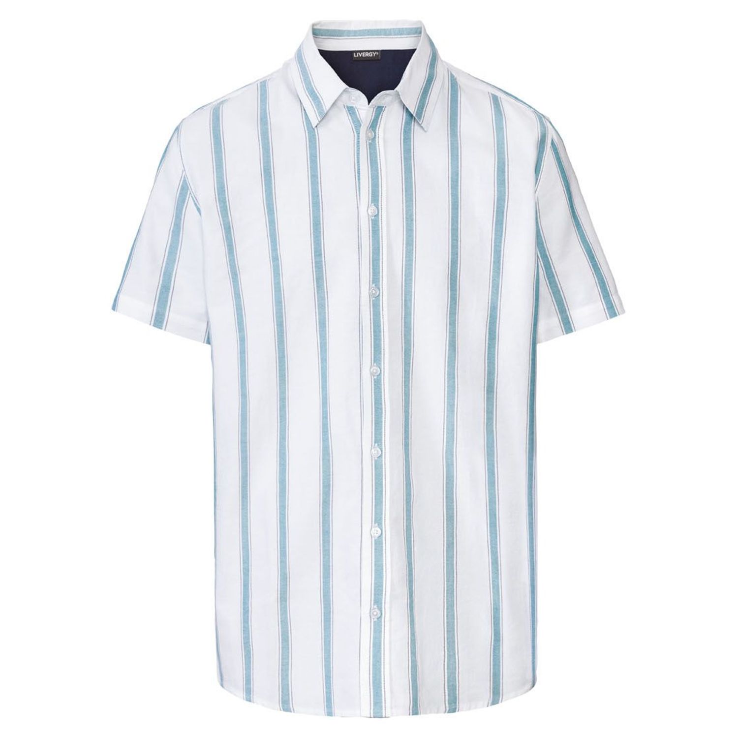 پیراهن آستین کوتاه مردانه لیورجی مدل راه راه کد Modern2022 رنگ سفید