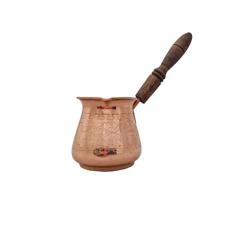 شیر جوش مسی مدل تراش دسته چوبی کد alast010101