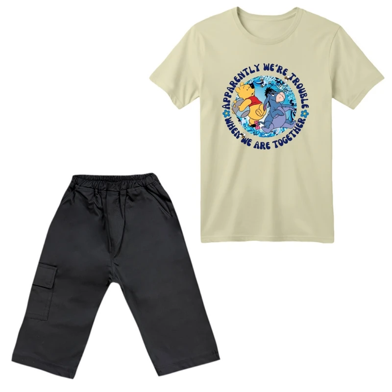 ست تی‌شرت آستین کوتاه و شلوارک پسرانه مدل پوو