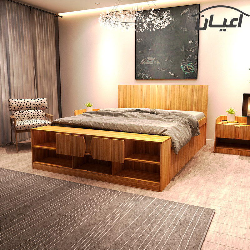 تخت خواب دونفره اعیان مدل FH417 سایز 160x200 سانتی متر تخت خواب دونفره اعیان مدل FH417 سایز 160x200 سانتی متر