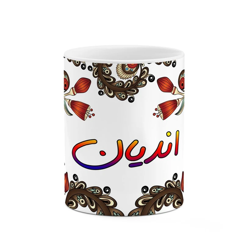 ماگ کاکتی مدل اسم اندیان طرح سنتی گل و بته کد mgh43887