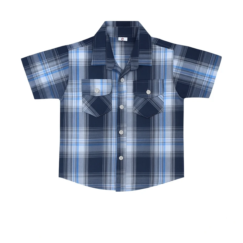 پیراهن آستین کوتاه یقه برگردان پسرانه مدل 501084TA