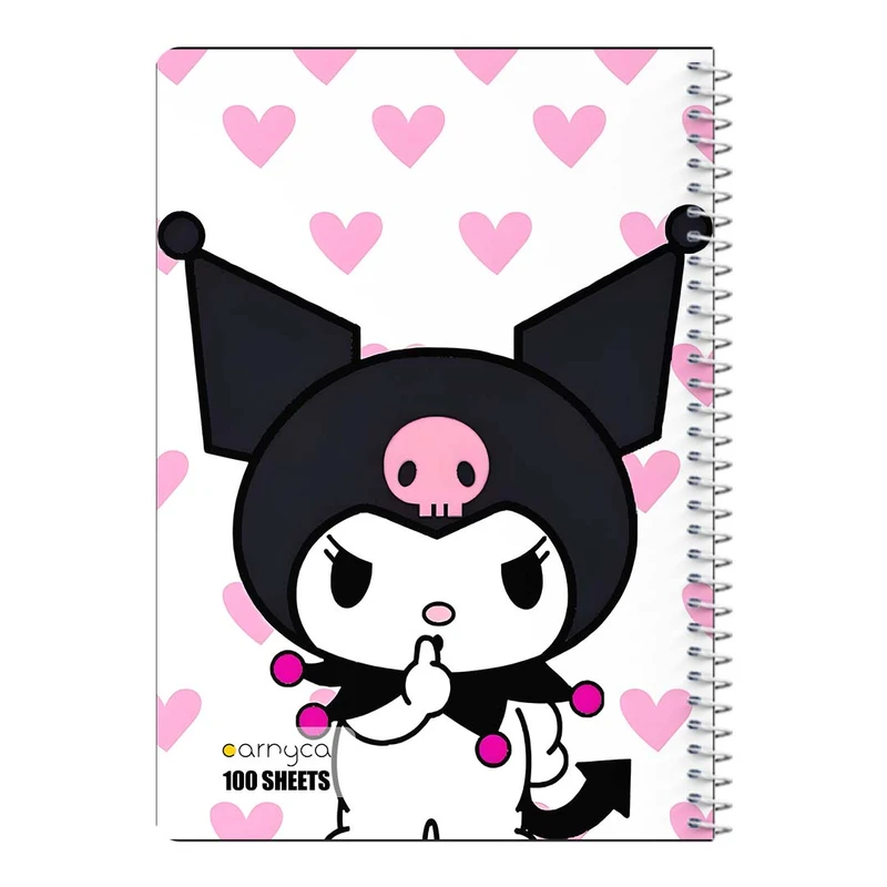 دفتر مشق 100 برگ سیمی کارنیکا طرح مای ملودی و کورومی My Melody & Kuromi کد 37671