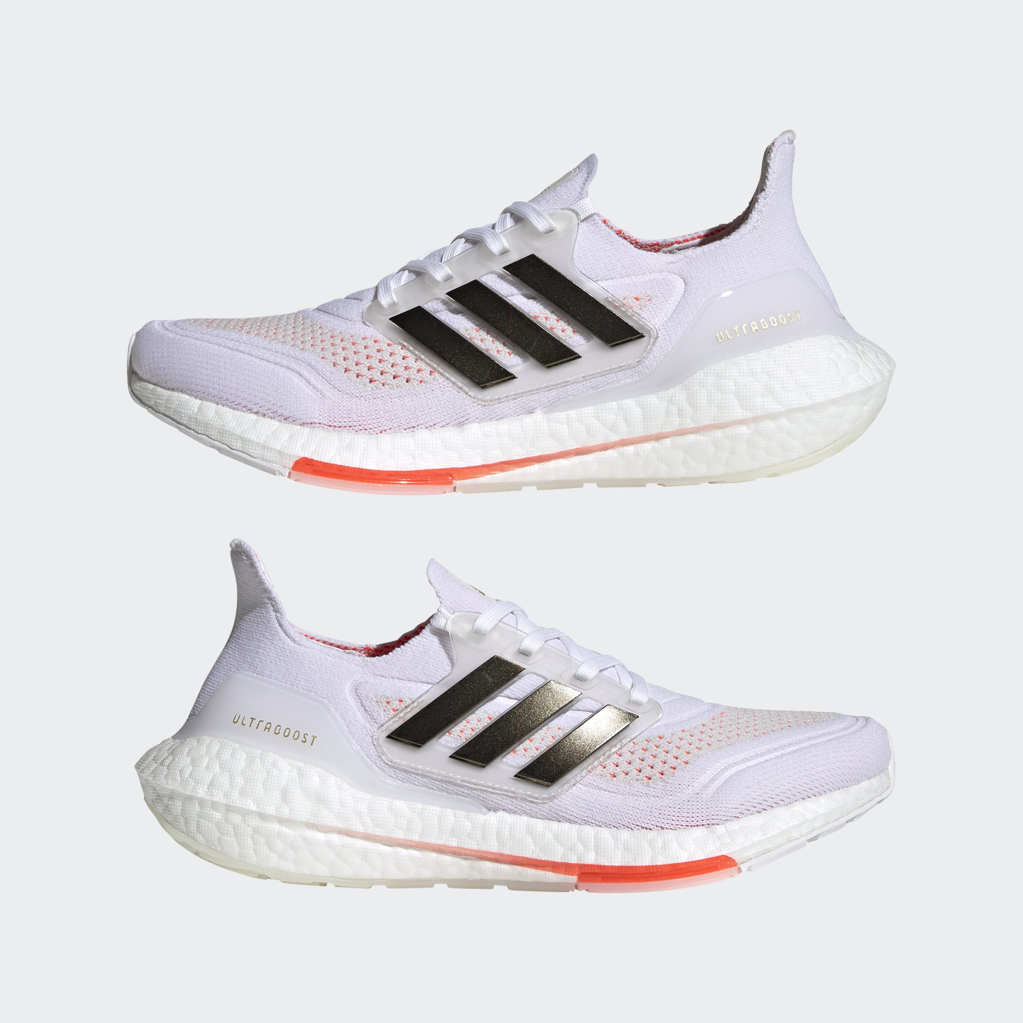 adidas Ultraboost 21 Womens Running Trainer White/Black/Red | A\u0026A Spor