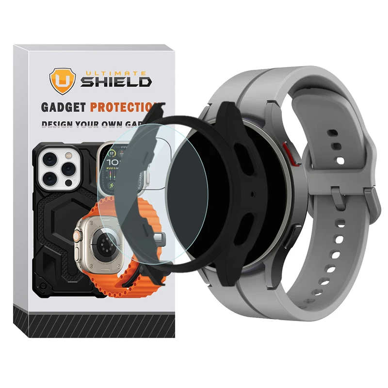 بند آلتیمیت شیلد مدل Silic ORG_GRD مناسب برای ساعت هوشمند سامسونگ Galaxy Watch 6 Classic 47mm به همراه کاور