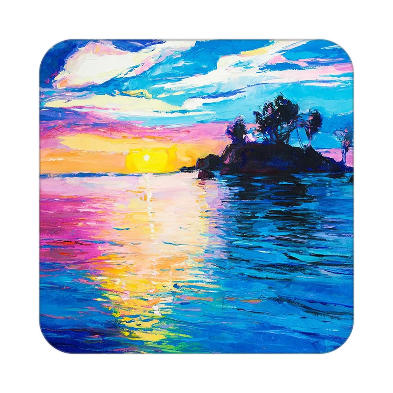 زیر لیوانی کاکتی طرح نقاشی رنگ روغن مدل mg10575