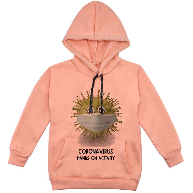 هودی پسرانه مدل کرونا F144 رنگ گلبهی