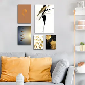 تابلو شاسی بکلیت طرح نقاشی مد و برگ مدل SH-3002 مجموعه 5 عددی