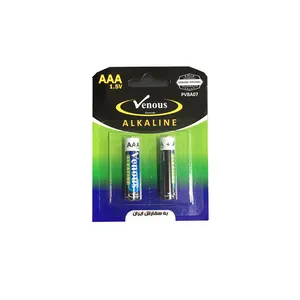 باتری نیم قلمی ونوس مدل Alkaline بسته دو عددی