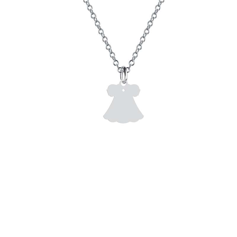 گردنبند نقره زنانه هایکا مدل لباس دخترانه کد n.ha2-406