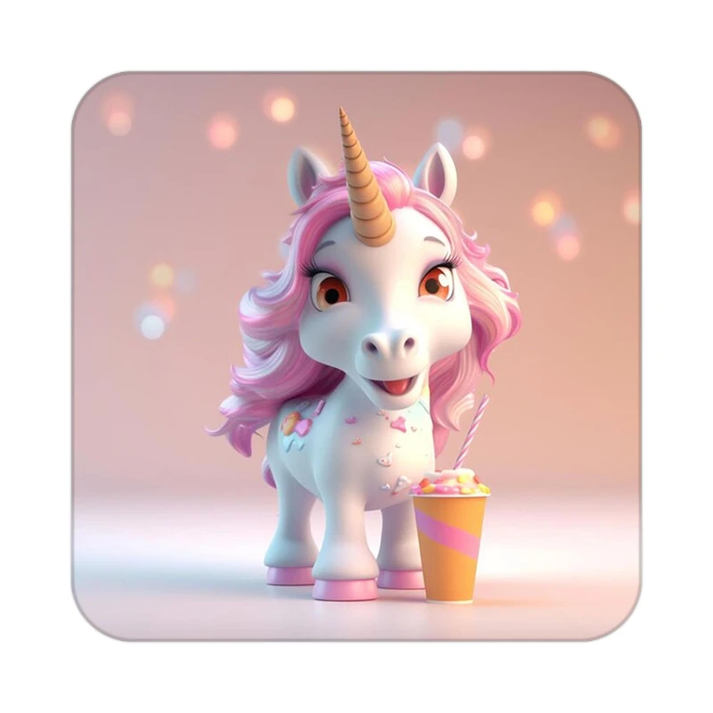 زیر لیوانی کاکتی طرح اسب تک شاخ و یونیکورن مدل mp29135