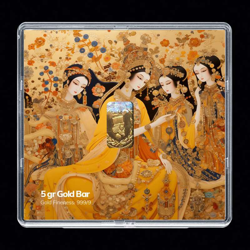 شمش طلا 24 عیار مدوپد مدل نقاشی کد SH-10801