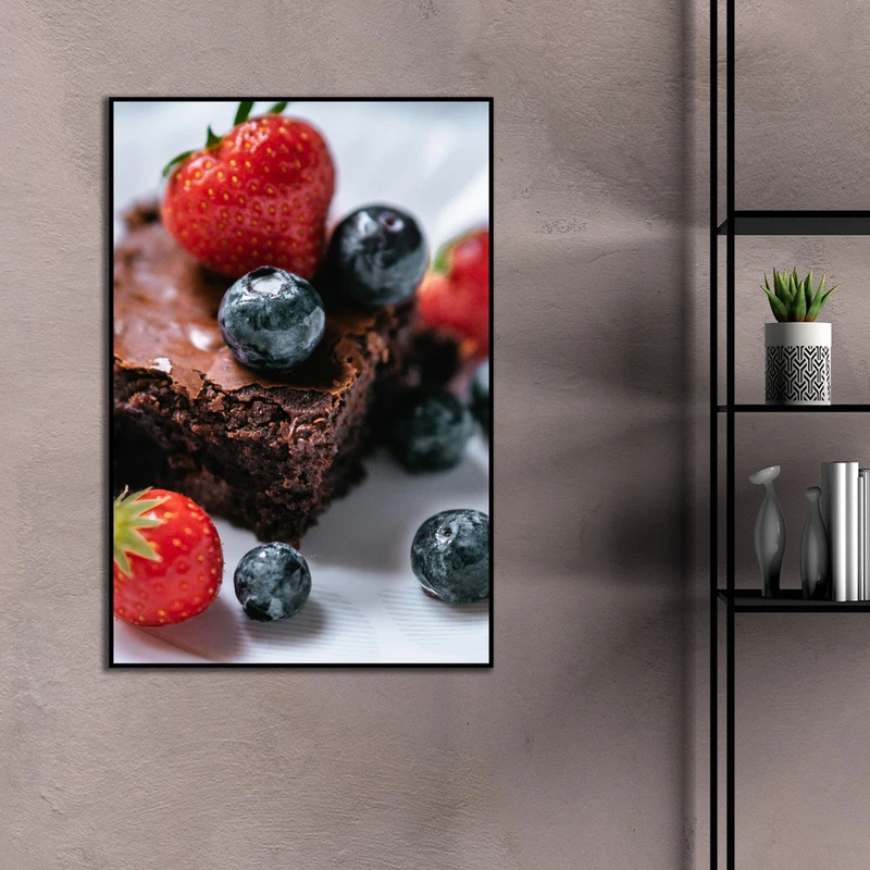 تابلو بکلیت طرح کیک شکلاتی مدل B-D2258 فریم مشکی