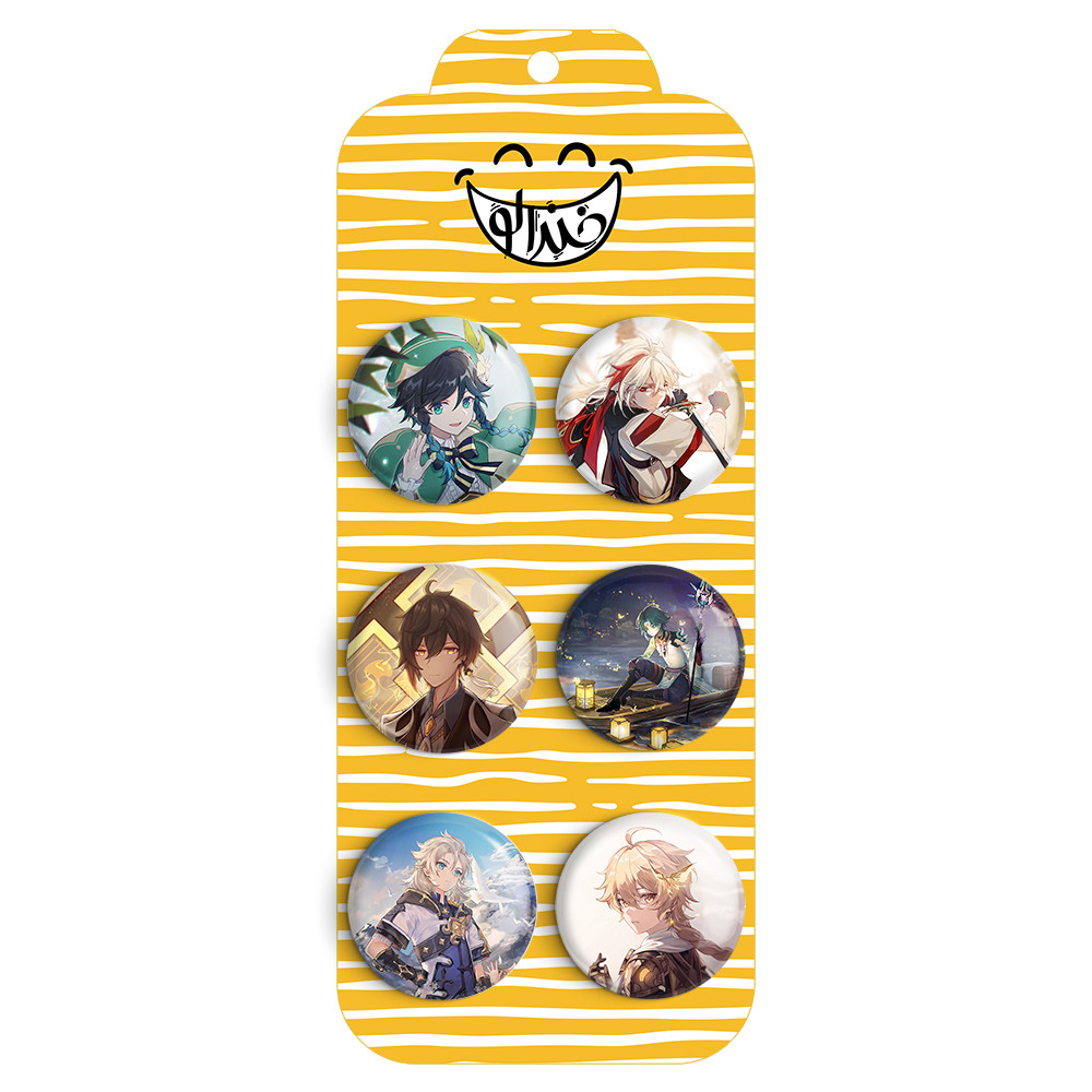 مگنت خندالو طرح بازی گنشین ایمپکت Genshin Impact کد 1641B مجموعه 6 عددی مگنت خندالو طرح بازی گنشین ایمپکت Genshin Impact کد 1641B مجموعه 6 عددی