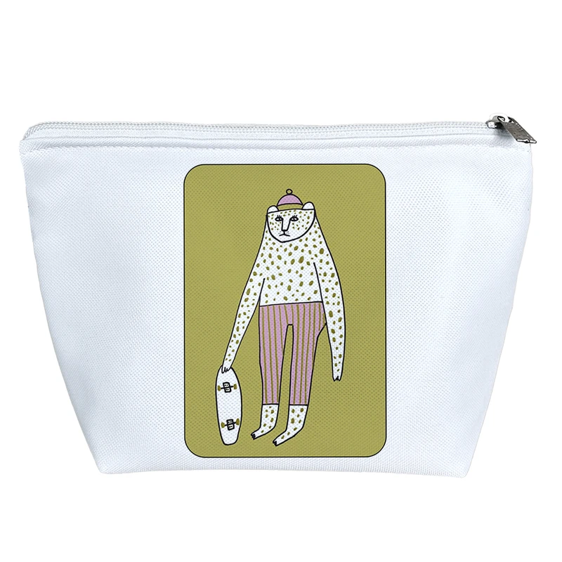 کیف لوازم آرایش دخترانه خندالو مدل گربه اسکیت سوار کد 8629