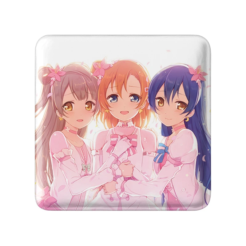 مگنت خندالو طرح اومی و هوناکا و کوتوری انیمه لاو لایو Love Live مدل مربعی کد 18287