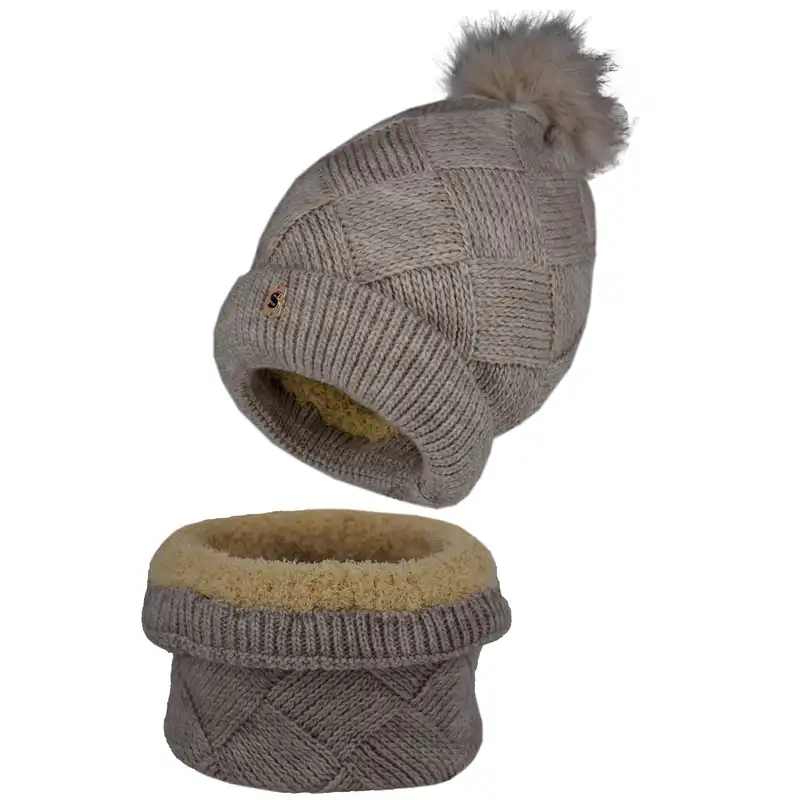 ست کلاه و شال گردن بافتنی مدل سام 313