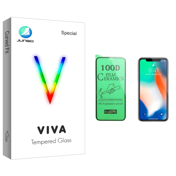 محافظ صفحه نمایش سرامیکی جانبو مدل Viva Glass مناسب برای گوشی موبایل اپل iPhone X