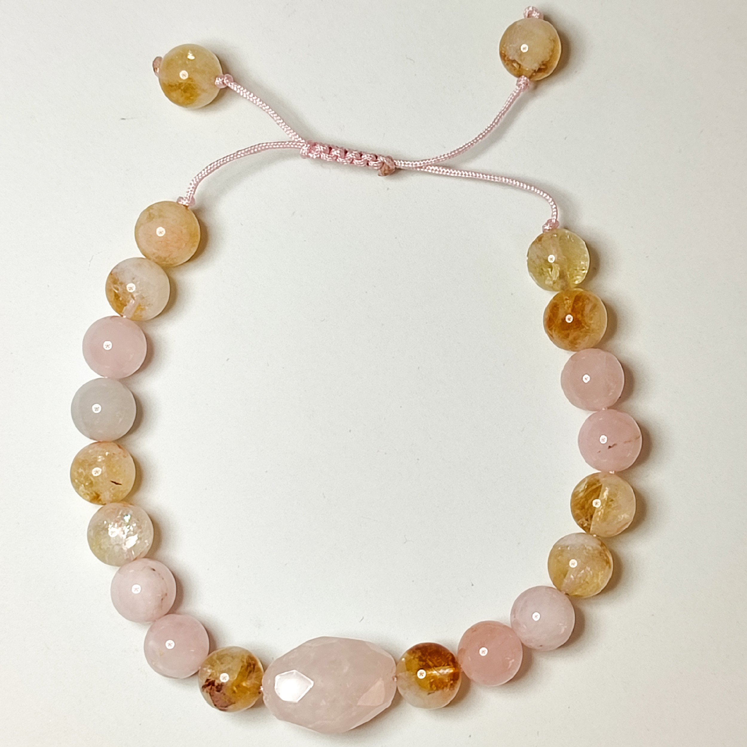 دستبند زنانه مدل کوارتز و سیترین طبیعی 324 دستبند زنانه مدل کوارتز و سیترین طبیعی 324