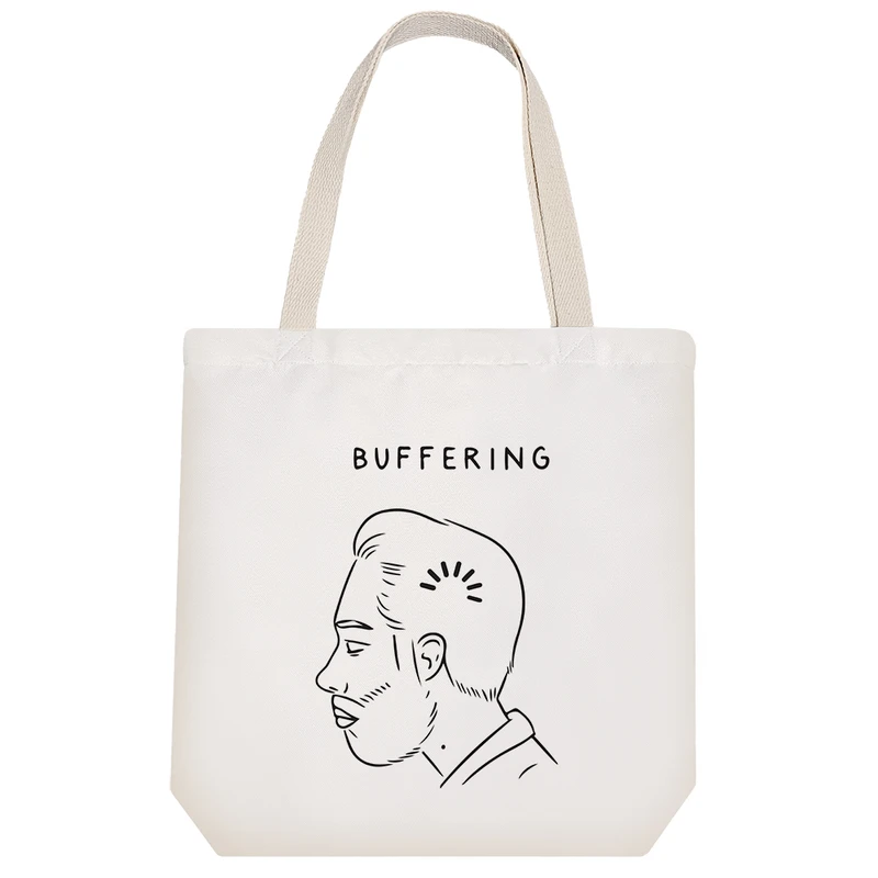 ساک خرید پارچه ای خندالو طرح Loading مدل توت بگ کد 6975