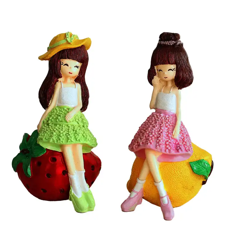 مجسمه لیلپار طرح دختر میوه ای مدل OMD-0077 مجموعه دو عددی