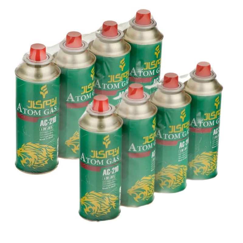 کپسول گاز اتم گاز مدل 020 وزن 210 گرم مجموعه 8 عددی