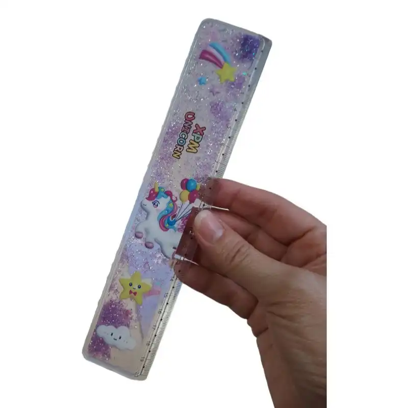 خط کش 20 سانتی متر مدل آکواریومی طرح یونیکورن کد 01