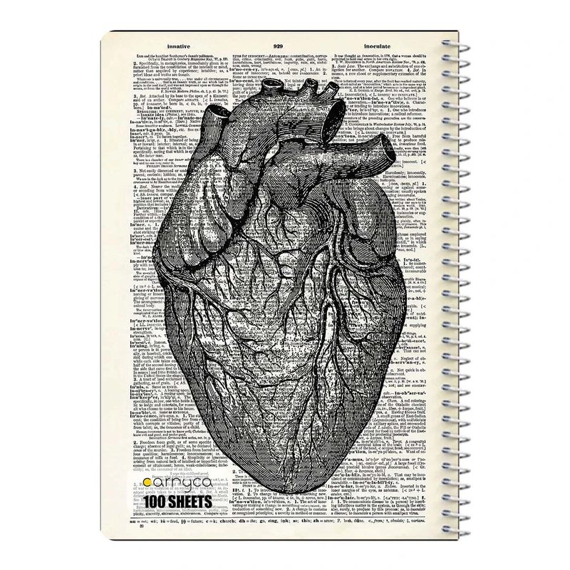 دفتر مشق 100 برگ سیمی کارنیکا طرح روزنامه وینتج قلب Vintage Newspaper Heart کد 93698