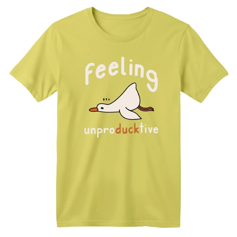 تی شرت آستین کوتاه یقه گرد بچگانه مدل احساسات اردک