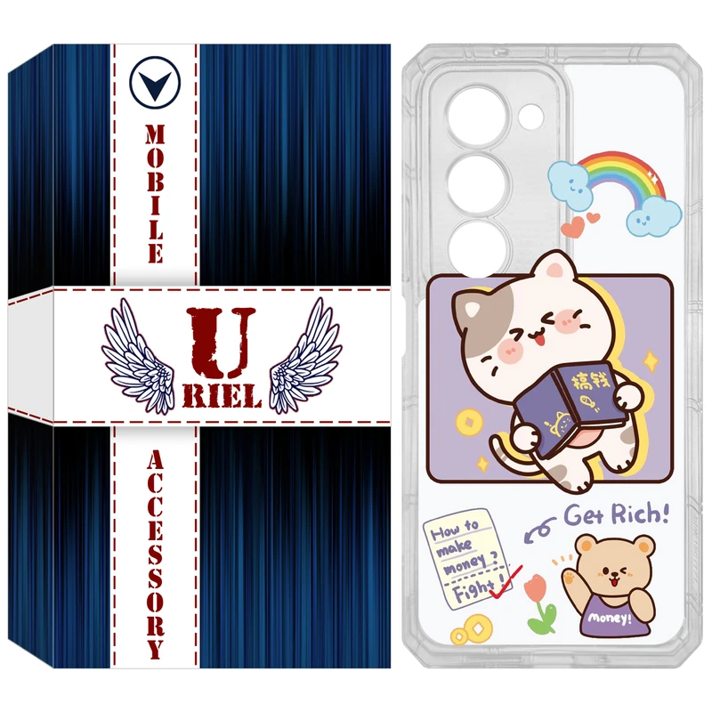 کاور یوریل مدل Clear کد 12 طرح گربه مناسب برای گوشی موبایل شیائومی Redmi 15 4G