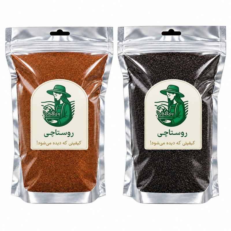 خاکشیر و تخم شربتی روستاچی - 400 گرم بسته 2 عددی