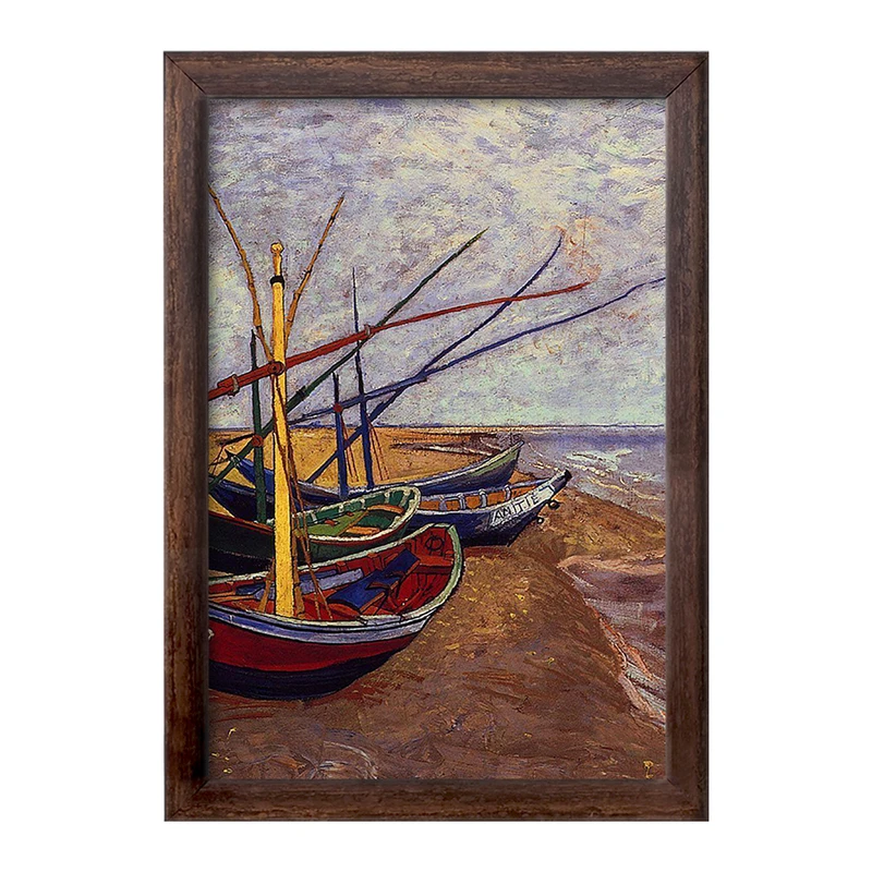 تابلو خندالو طرح نقاشی قایق ماهیگیری اثر ونسان ونگوگ کد 25443