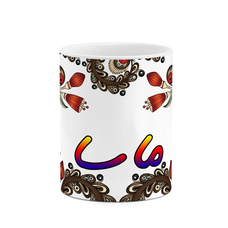 ماگ کاکتی مدل اسم ماسا طرح سنتی گل و بته کد mgh46967