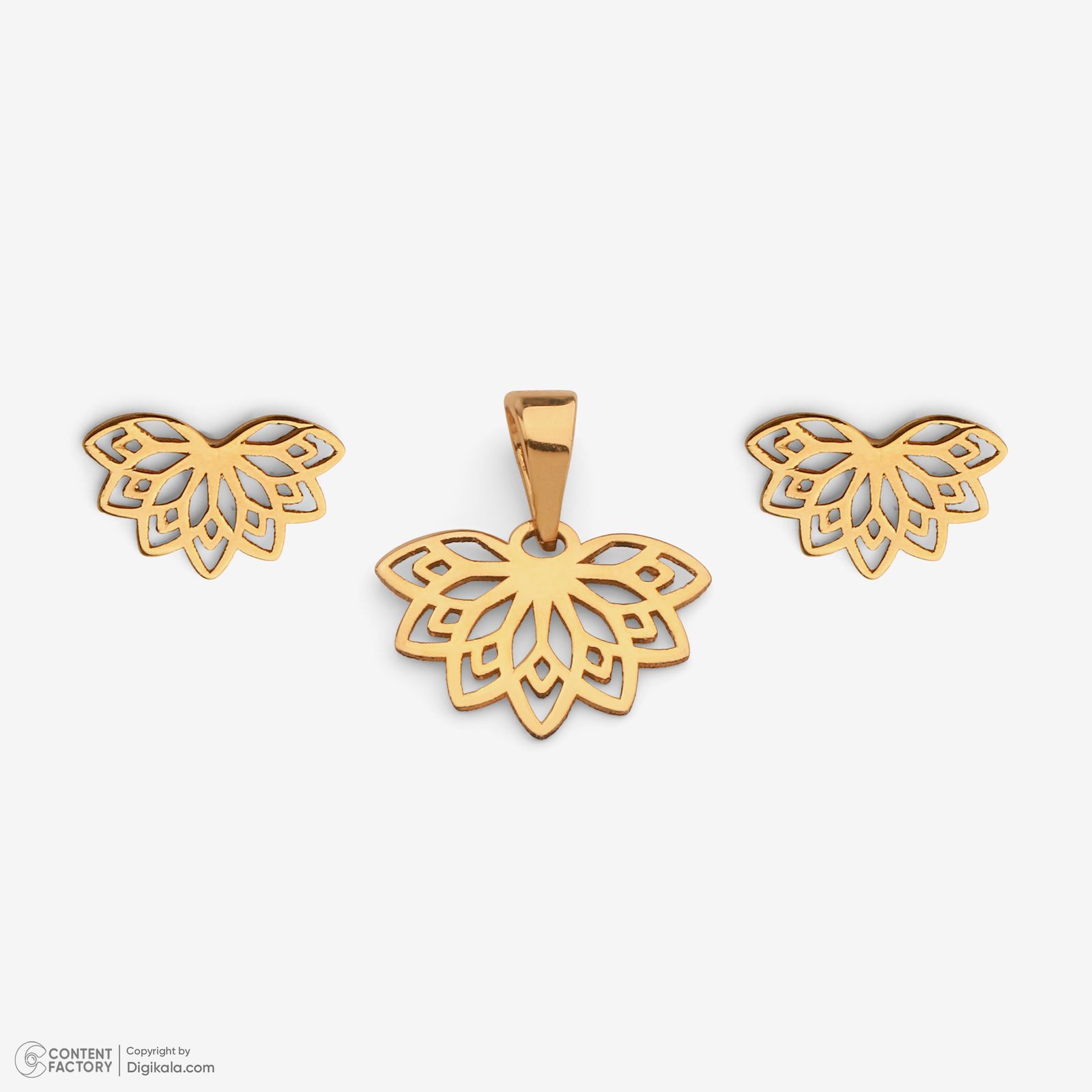 نیم ست طلا 18 عیار زنانه سایا گلد مدل لوتوس ns9 -  - 6