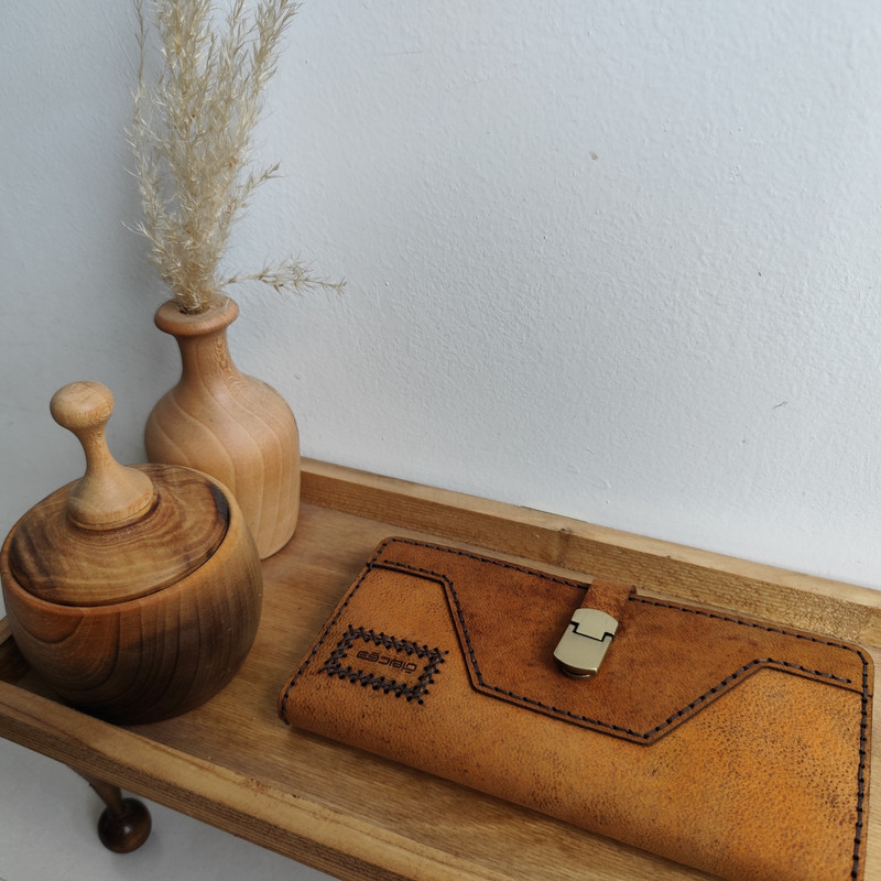 کیف پول مدل چرم طبیعی بزی دقت سگک دار NG-wl168