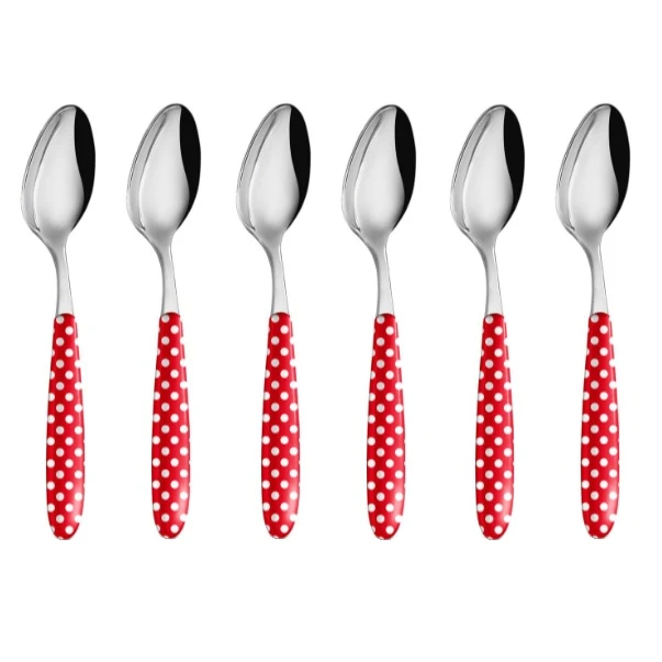 قاشق غذاخوری مدل خال خال کد 711 بسته شش عددی